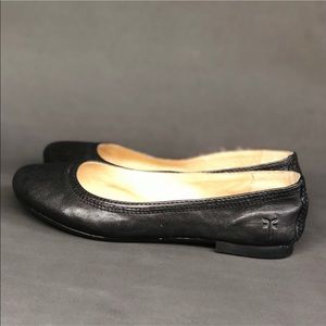 FRYE Carson Ballet Flats Black Leather Size 6
